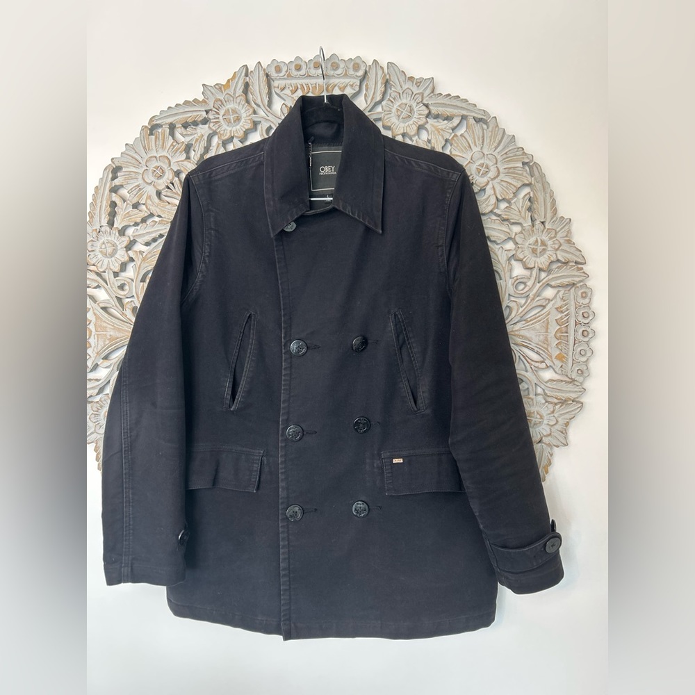 Obey Propaganda Winter Trench Coat | Size Large | Warm & Stylish